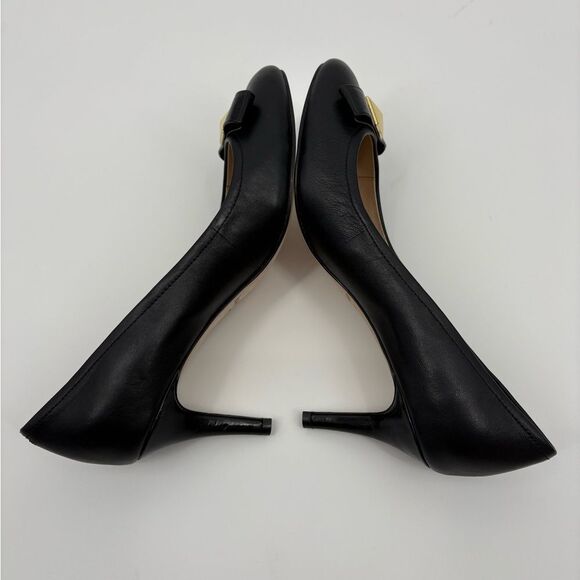 Kate spade | Black Leather Pumps with Gold Accent bow | 8.5 - Picture 7 of 7
